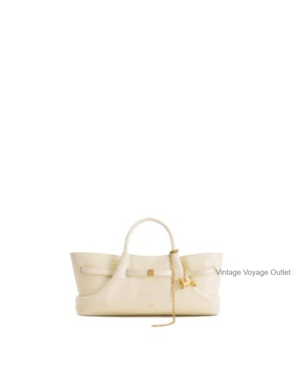 Croc-Embossed Vegan Leather Tote Bag with Dachshund Metal Charm